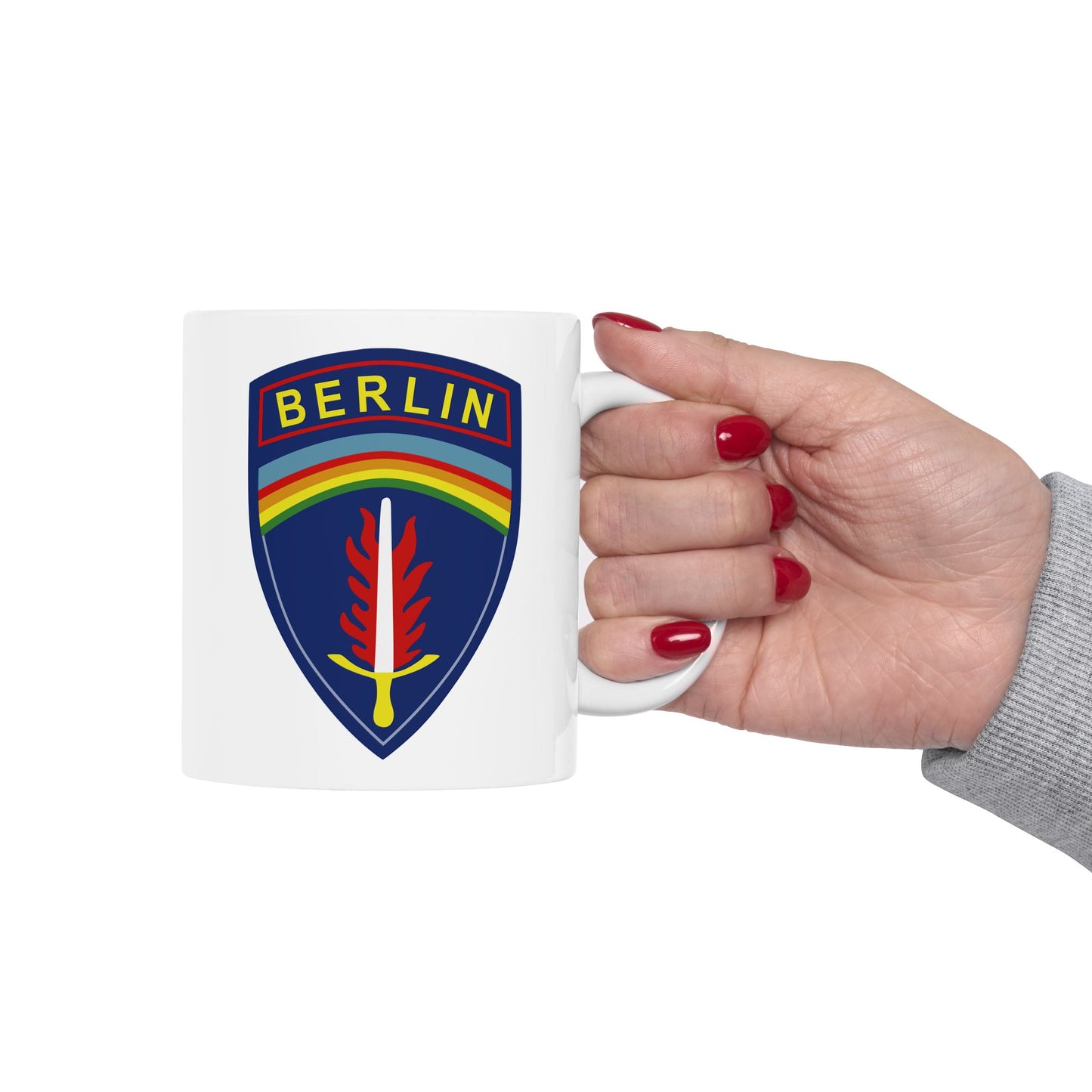 US Army Berlin Brigade Insignia - Double Sided White Ceramic Coffee Mug 11oz by TheGlassyLass.com