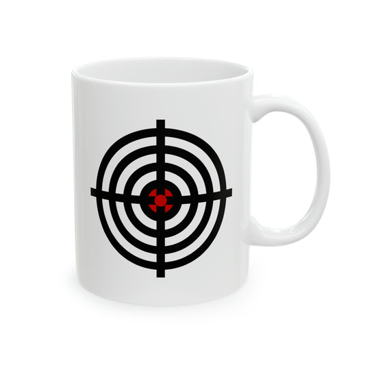 Gun Sight Reticle Coffee Mug - Double Sided White Ceramic 11oz by TheGlassyLass.com