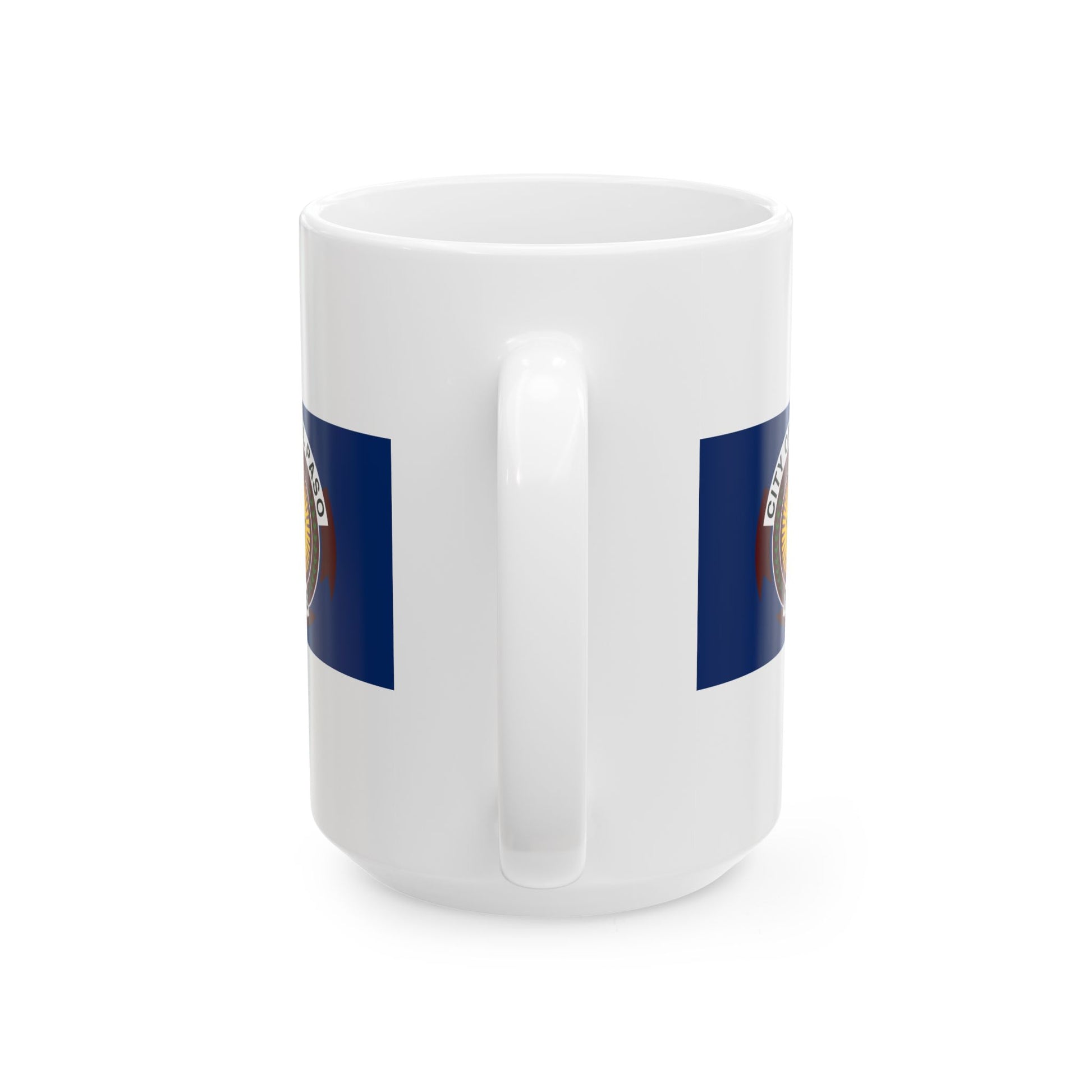 City of El Paso Seal Coffee Mug - Double Sided Print, White Ceramic, 15oz by TheGlassyLass.com
