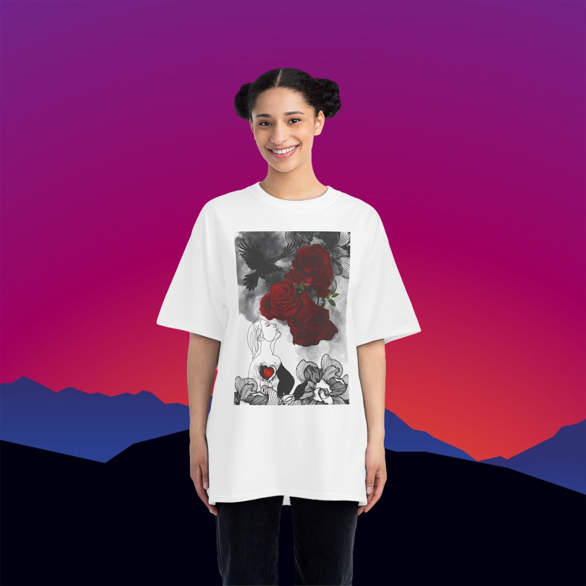 Wounded Heart T-Shirt: (Hanes Beefy-T 100% Preshrunk Cotton Custom Printed by TheGlassyLass.com