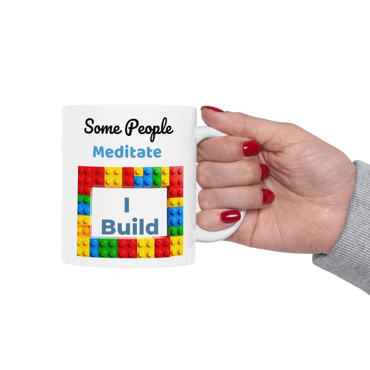 LEGO Build Coffee Mug - Double Sided White Ceramic 11oz by TheGlassyLass.com