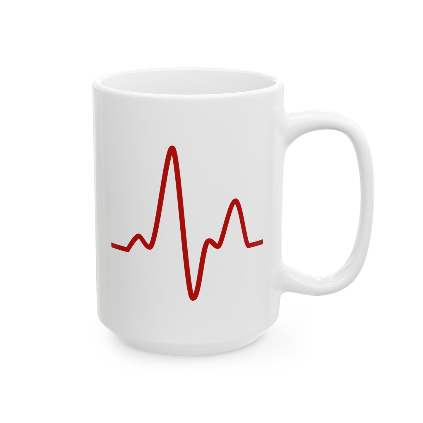 Sine Wave Coffee Mug - Double Sided White Ceramic 15oz by TheGlassyLass.com