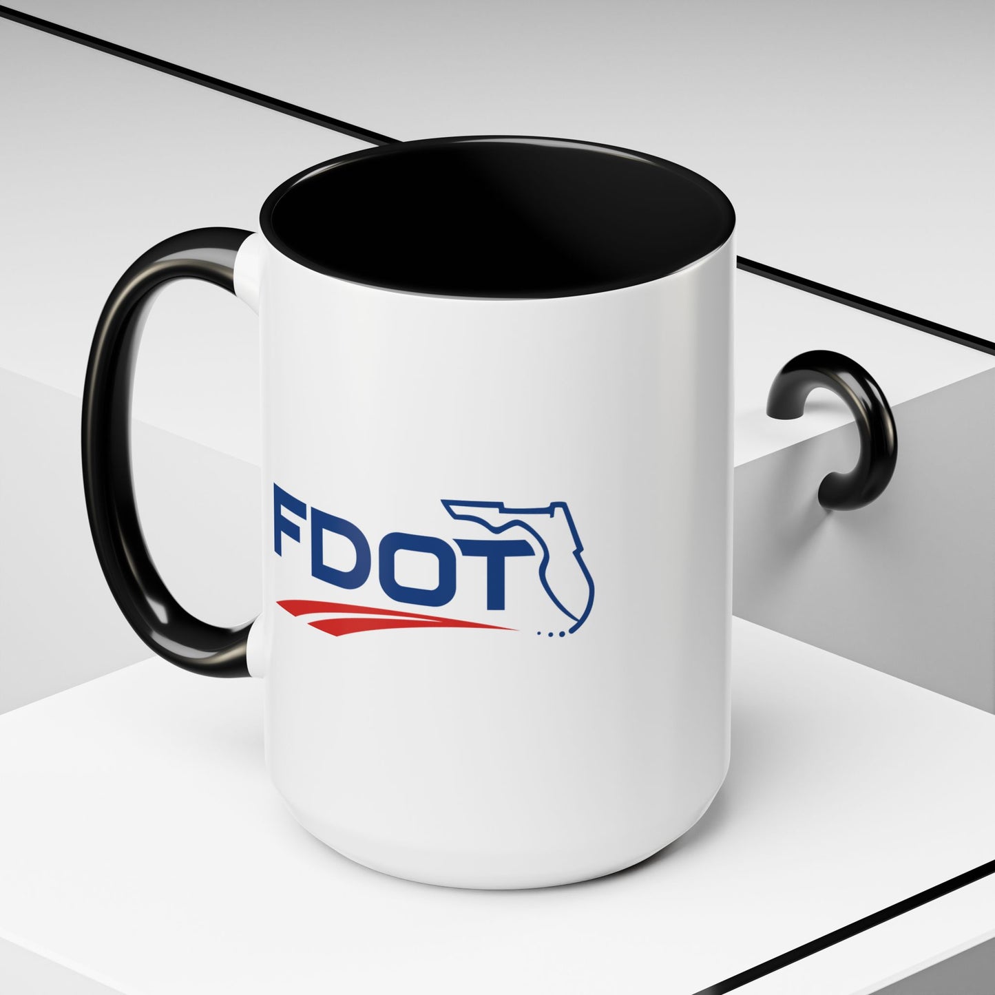 Florida Department of Transportation Coffee Mug - Double Sided Black Accent White Ceramic 15oz by TheGlassyLass.com