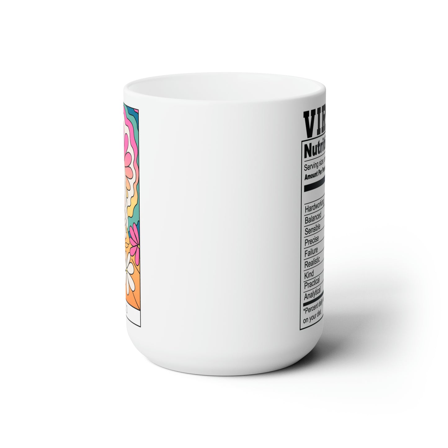 Virgo Tarot Card Coffee Mug - Double Sided White Ceramic 15oz - by TheGlassyLass.com