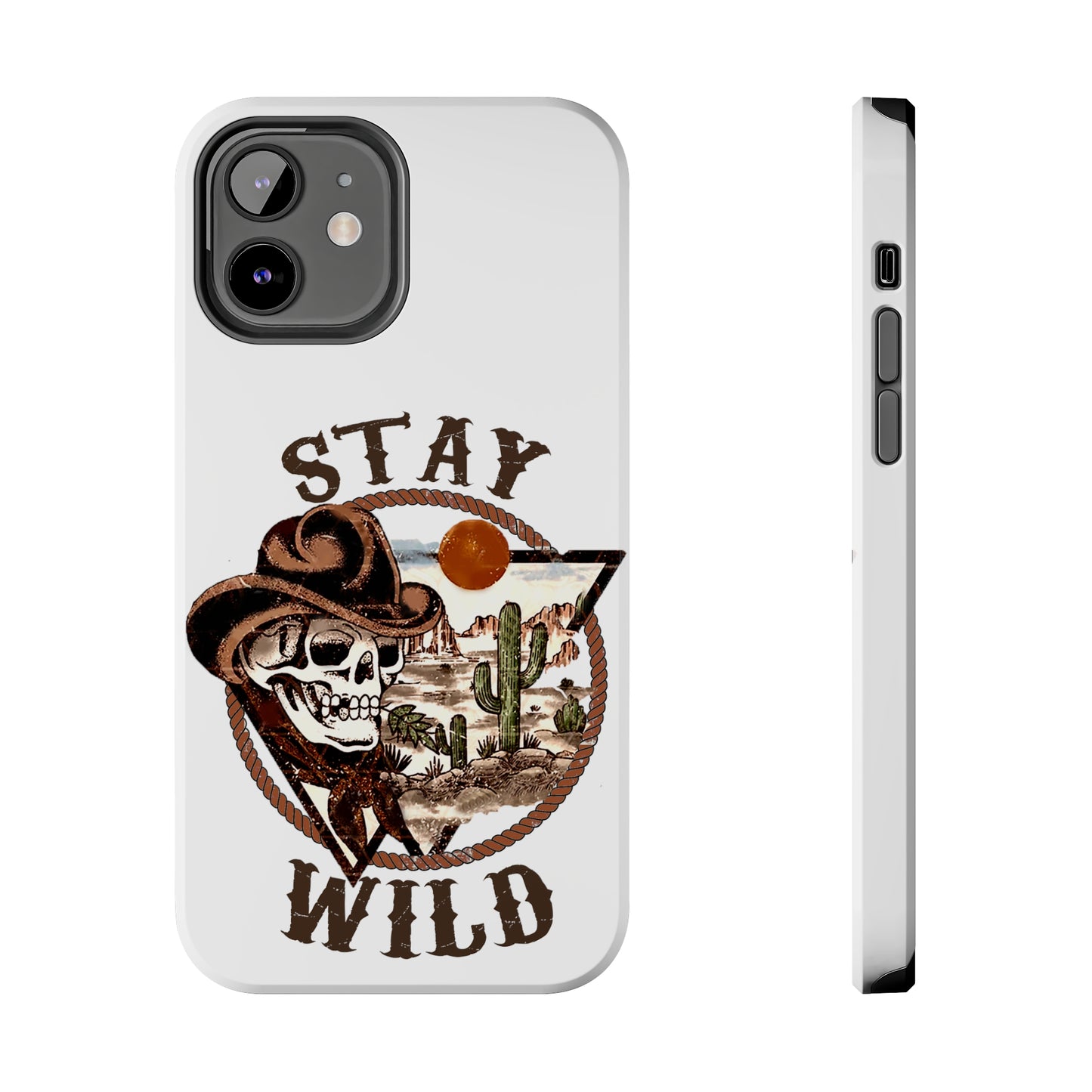 Stay Wild Cowboy Skull: iPhone Tough Case Design - Wireless Charging - Superior Protection - Original Designs by TheGlassyLass.com