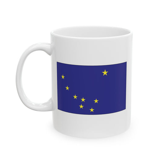 Alaska State Flag - Double Sided White Ceramic Coffee Mug 11oz by TheGlassyLass.com