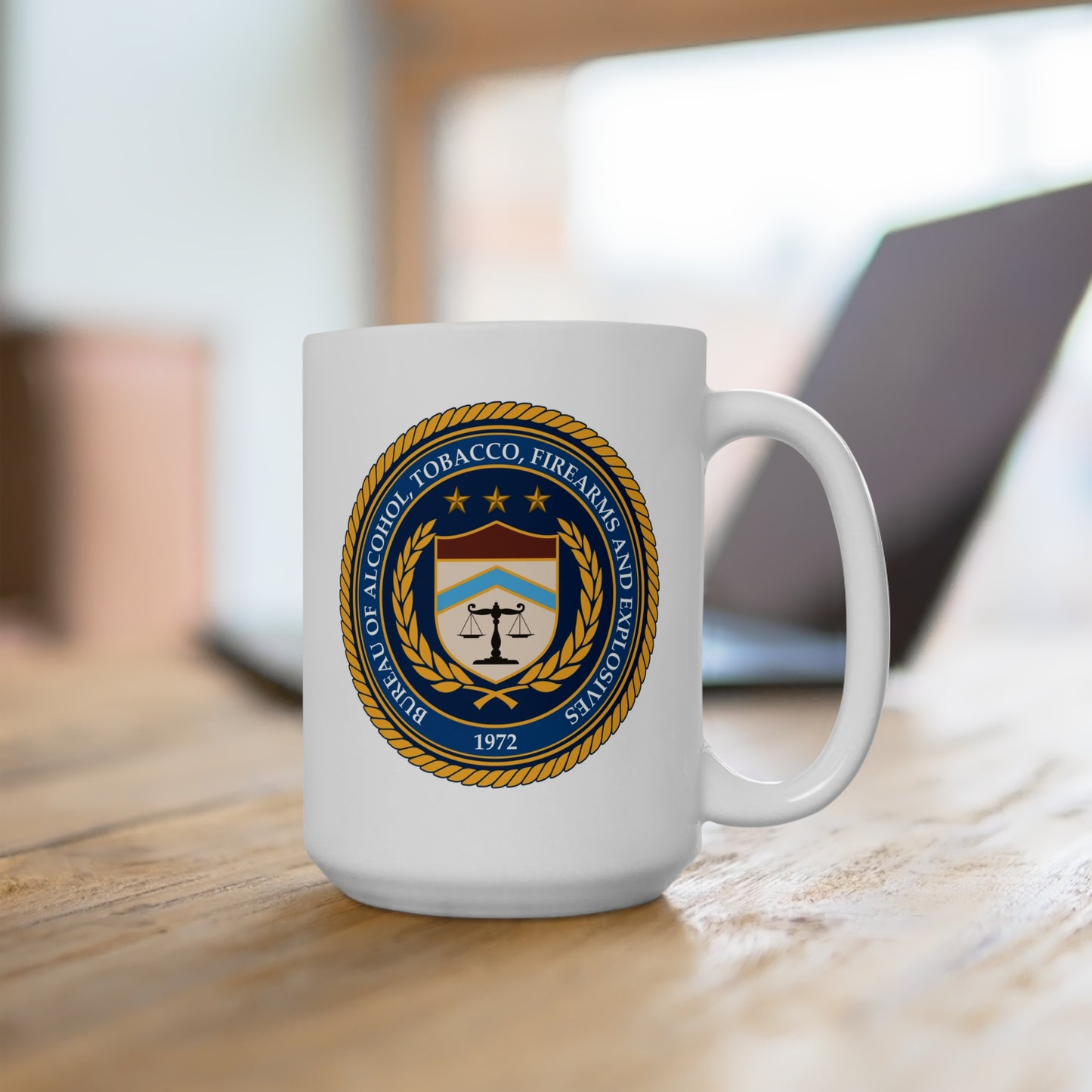 US ATF Seal Coffee Mug - Double Sided White Ceramic 15oz by TheGlassyLass.com