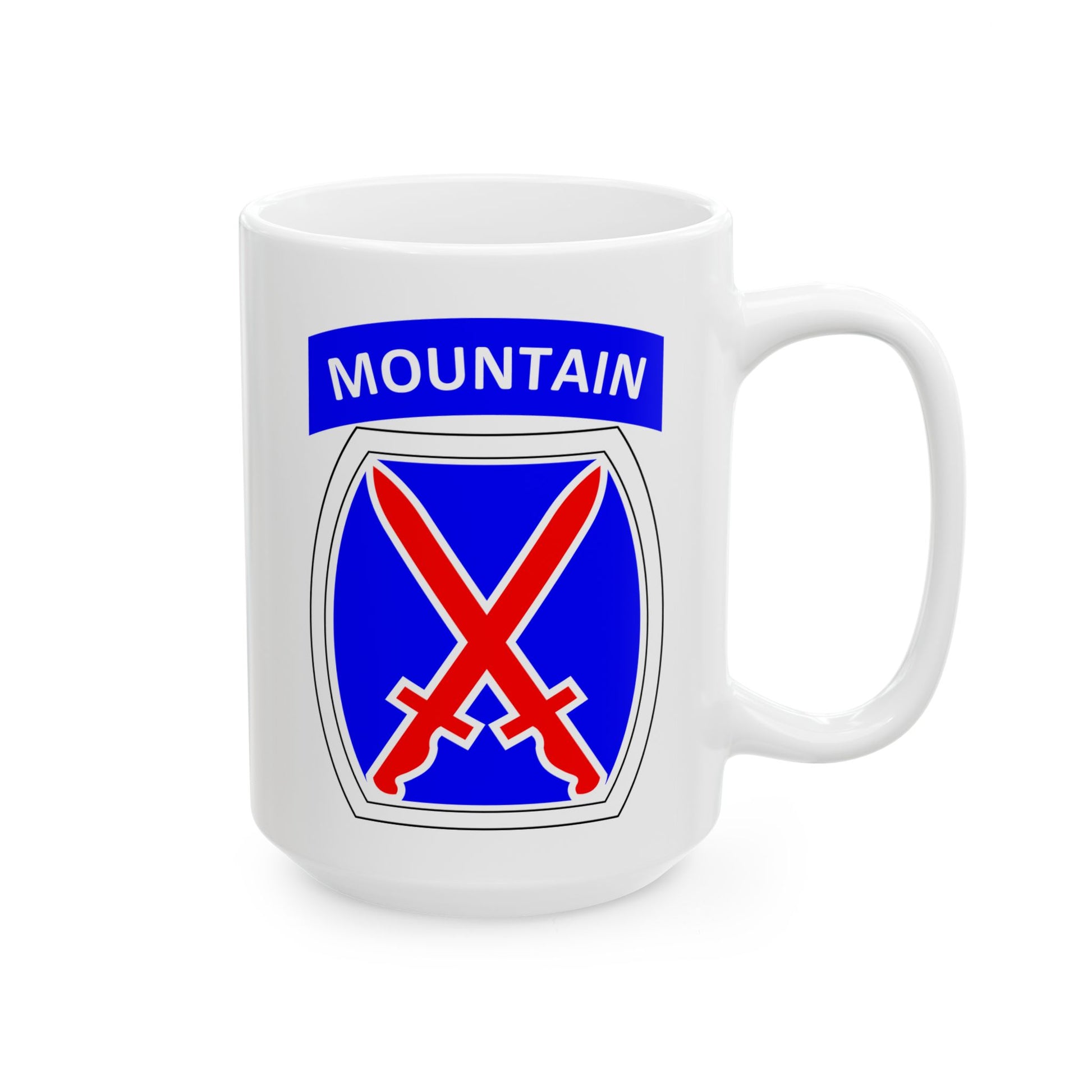10th Mountain Division Coffee Mug - Double Sided White Ceramic 15oz by TheGlassyLass.com