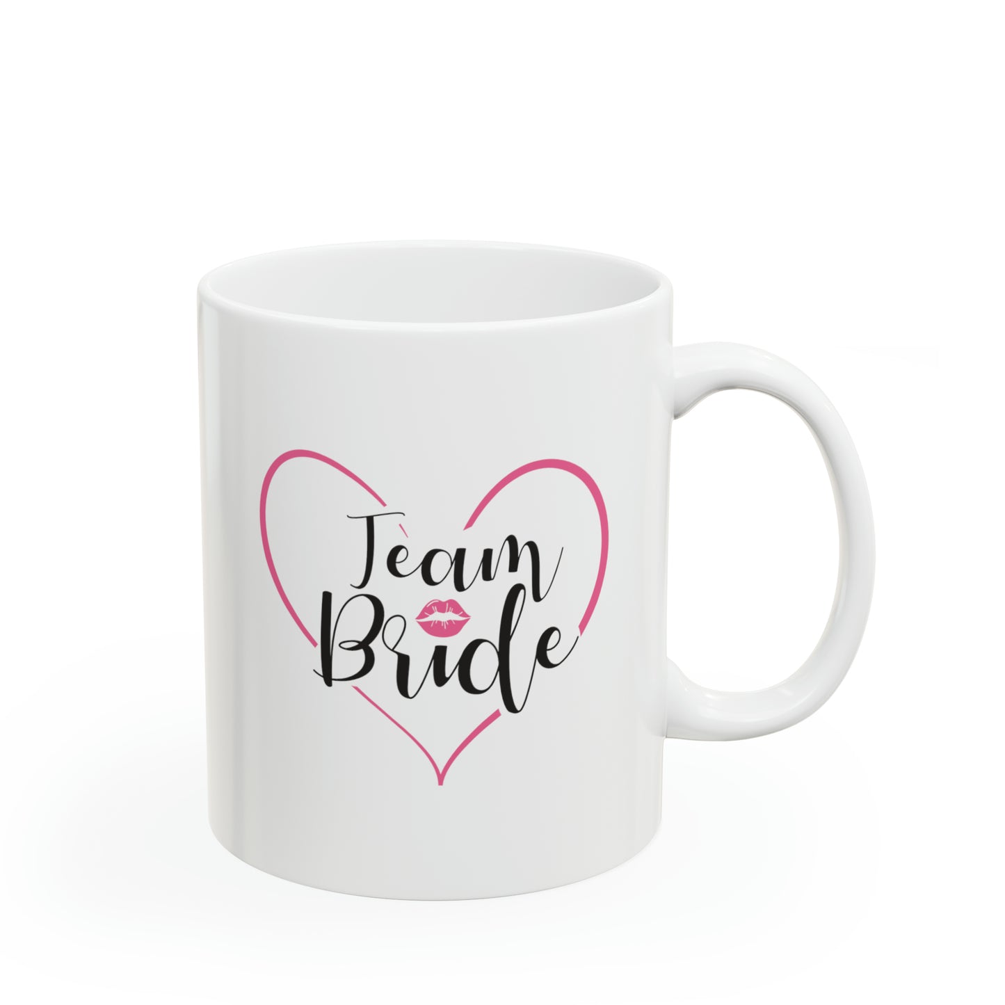 Team Bride Coffee Mug - Double Sided 11oz White Ceramic by TheGlassyLass.com