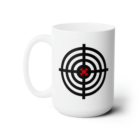 Gun Sight Reticle Coffee Mug - Double Sided White Ceramic 15oz by TheGlassyLass.com