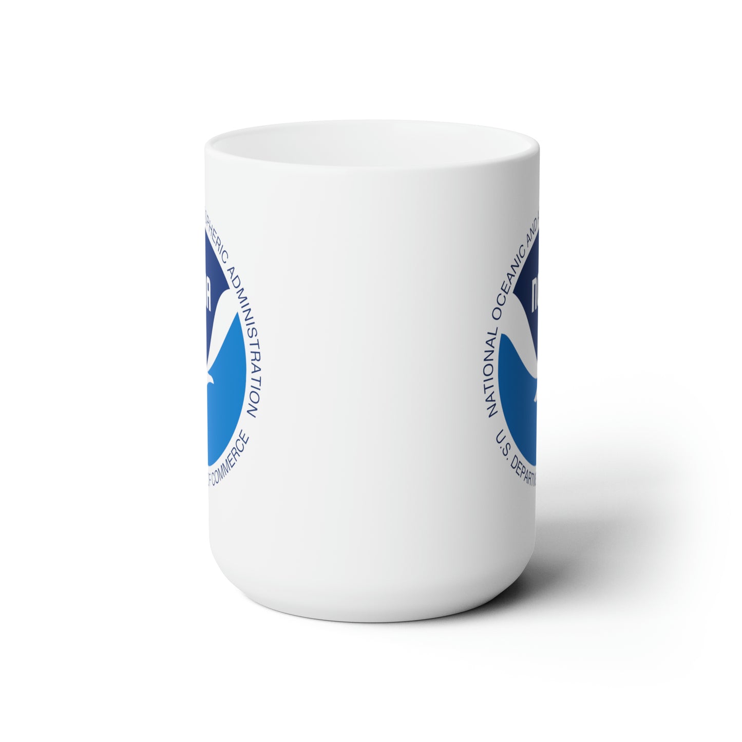 NOAA Logo Coffee Mug - Double Sided White Ceramic 15oz by TheGlassyLass.com