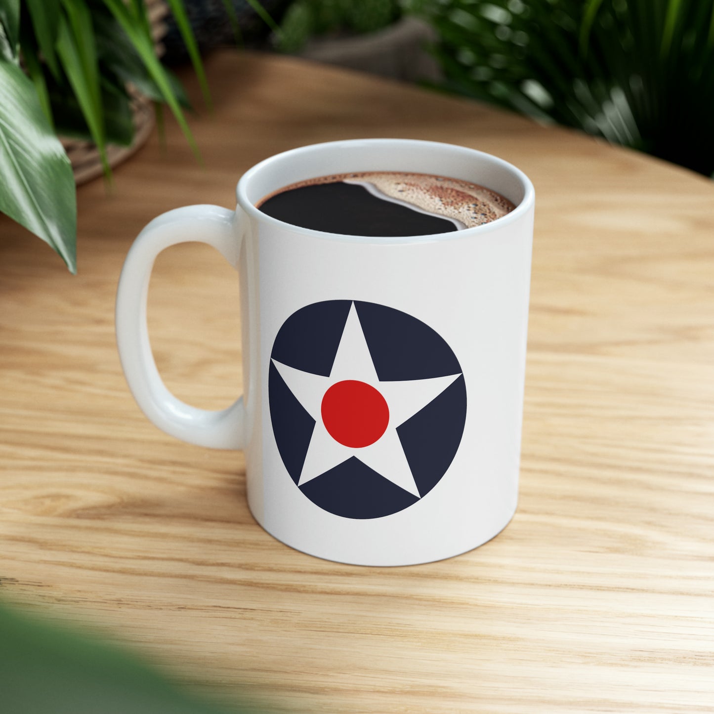 US Army Air Corp Roundel Coffee Mug - Double Sided White Ceramic 11oz - By TheGlassyLass.com