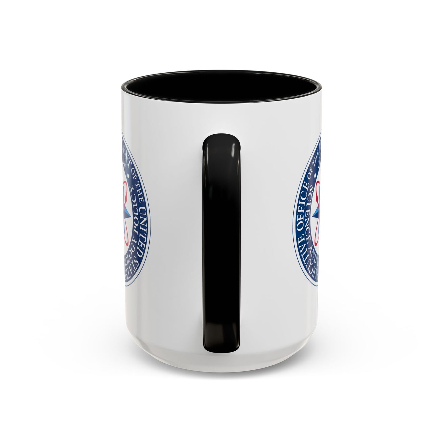 Executive Office of the President of the United States Science and Technology Policy Coffee Mug - Double Sided Print, Black Accent White Ceramic, 15oz by TheGlassyLass.com