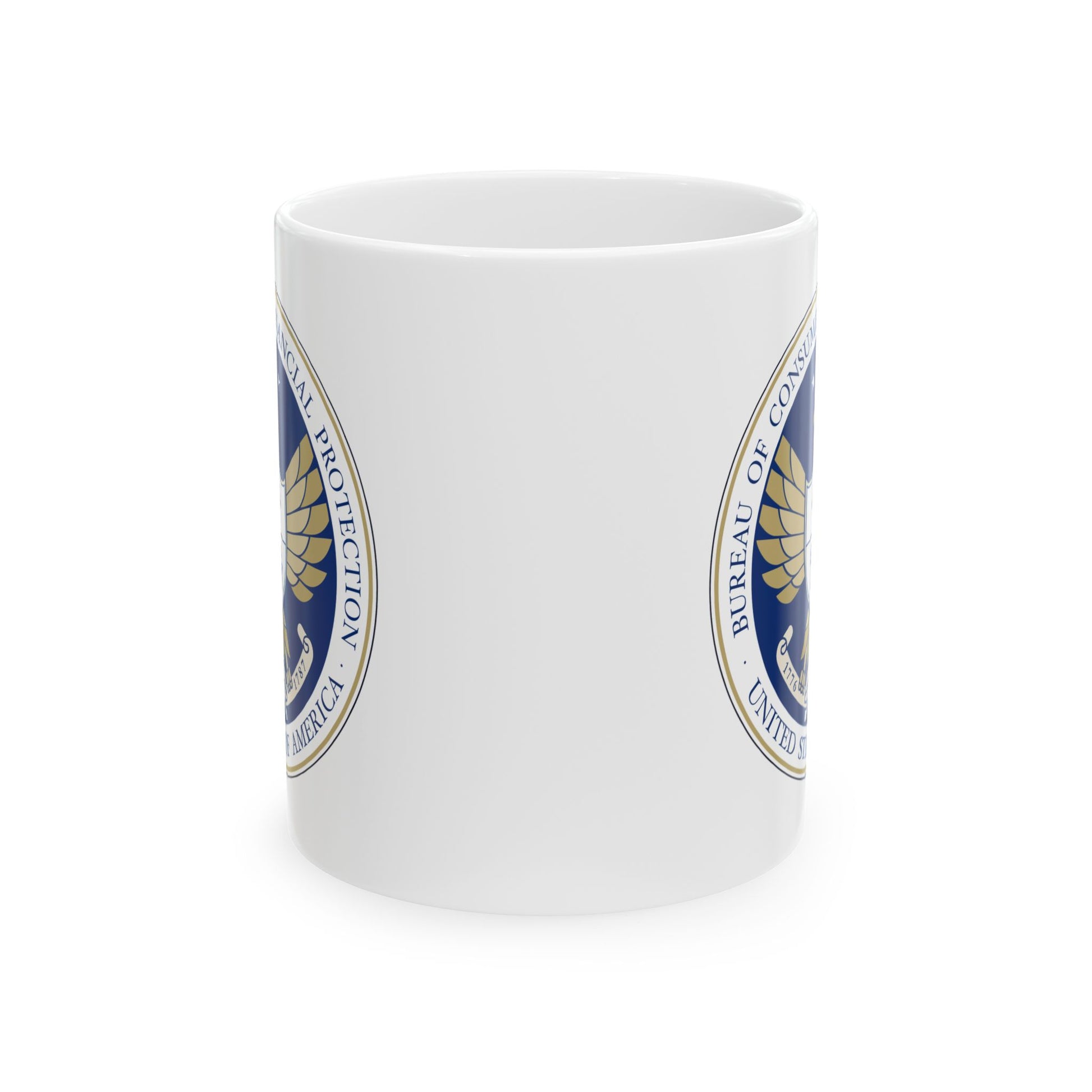 Consumer Financial Protection Bureau Seal Coffee Mug - Double Sided Print, White Ceramic, 11oz by TheGlassyLass.com