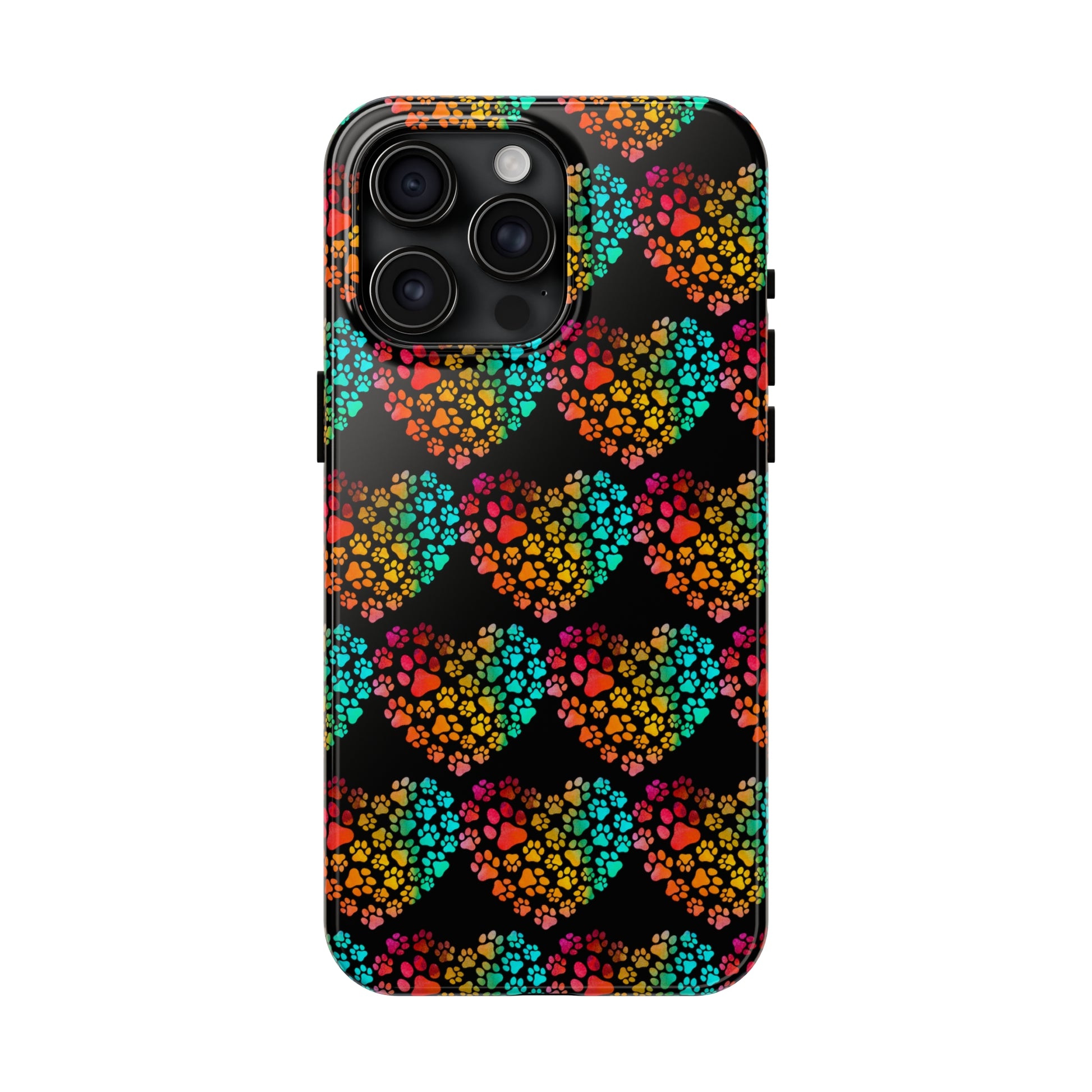 Rainbow Paw Heart: iPhone Tough Case Design - Wireless Charging - Superior Protection - Original Designs by TheGlassyLass.com