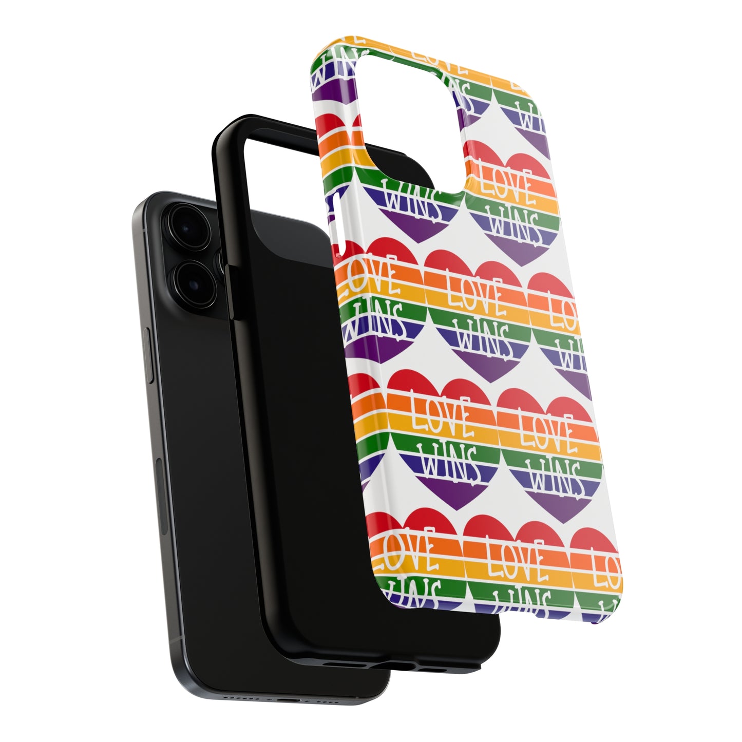 Rainbow Love Wins: iPhone Tough Case Design - Wireless Charging - Superior Protection - Original Designs by TheGlassyLass.com