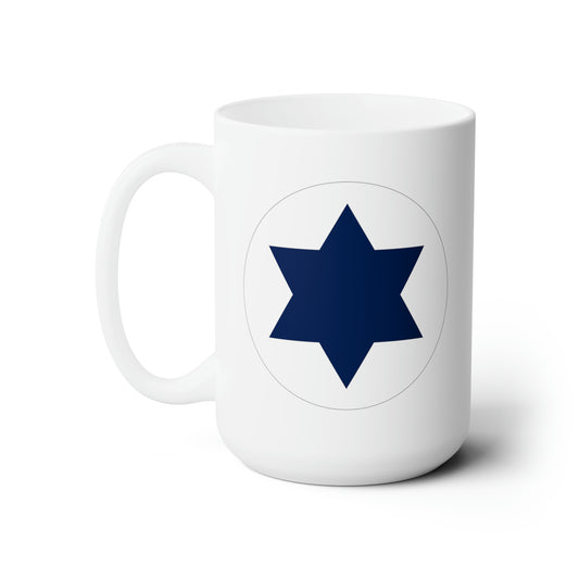 Israeli Air Force Roundel Coffee Mug - Double Sided White Ceramic 15oz - by TheGlassyLass.com