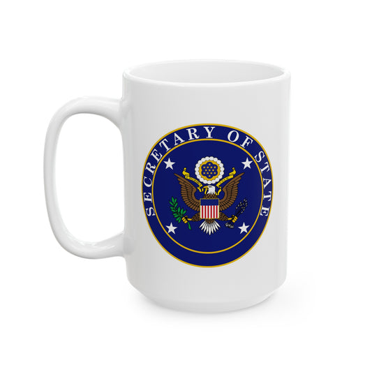 US Secretary of State Coffee Mug - Double Sided Print White Ceramic 15oz by TheGlassyLass.com