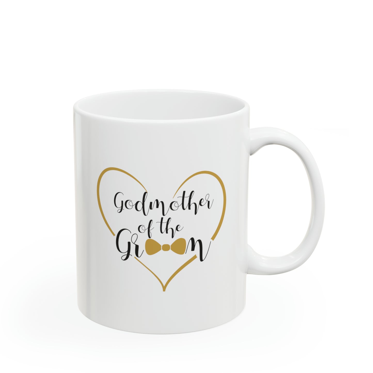 Godmother of the Groom Coffee Mug - Double Sided 11oz White Ceramic by TheGlassyLass.com
