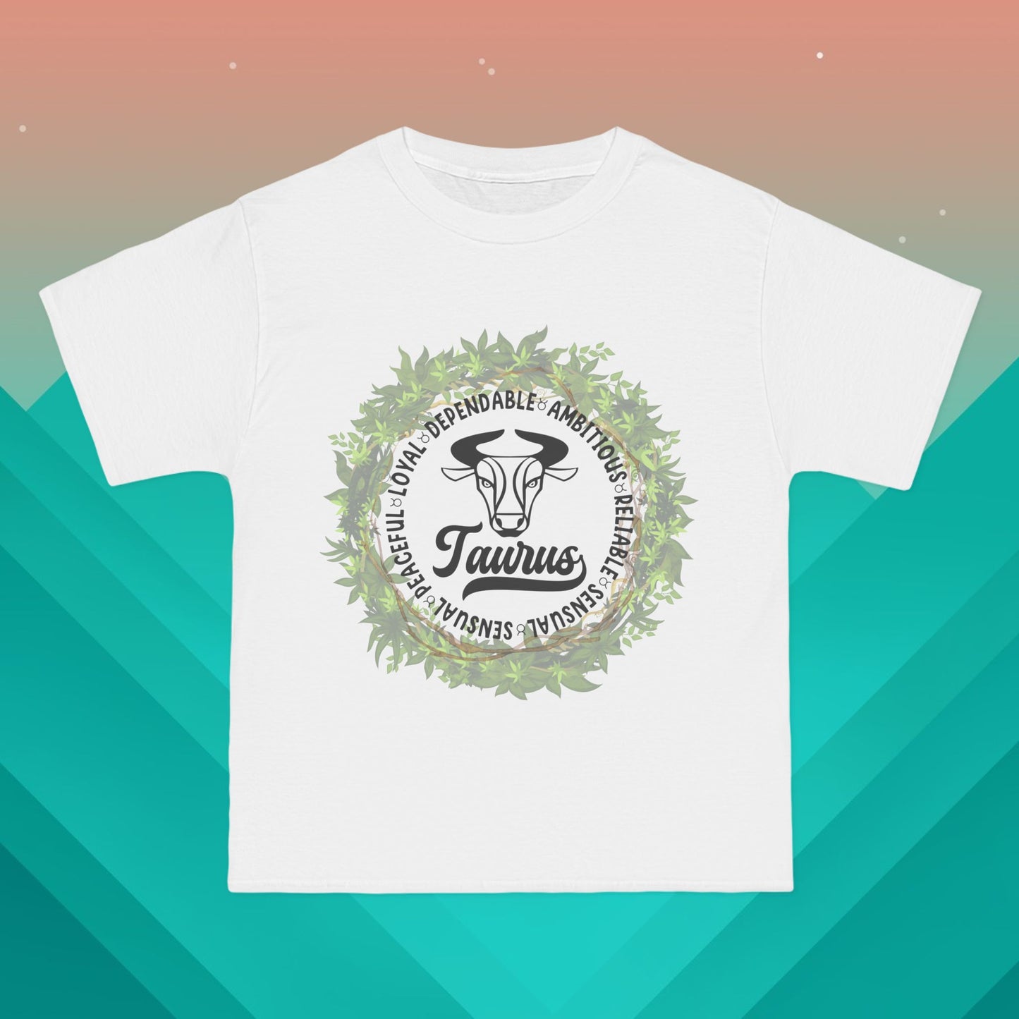 Taurus T-Shirt: (Hanes Beefy-T 100% Preshrunk Cotton Custom Printed by TheGlassyLass.com