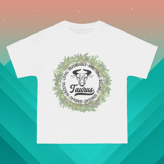 Taurus T-Shirt: (Hanes Beefy-T 100% Preshrunk Cotton Custom Printed by TheGlassyLass.com