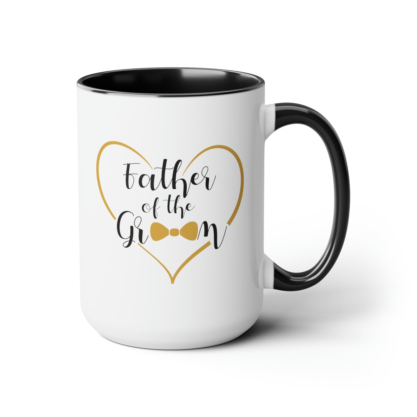 Father of the Groom Coffee Mug - Double Sided Black Accent Ceramic 15oz by TheGlassyLass.com