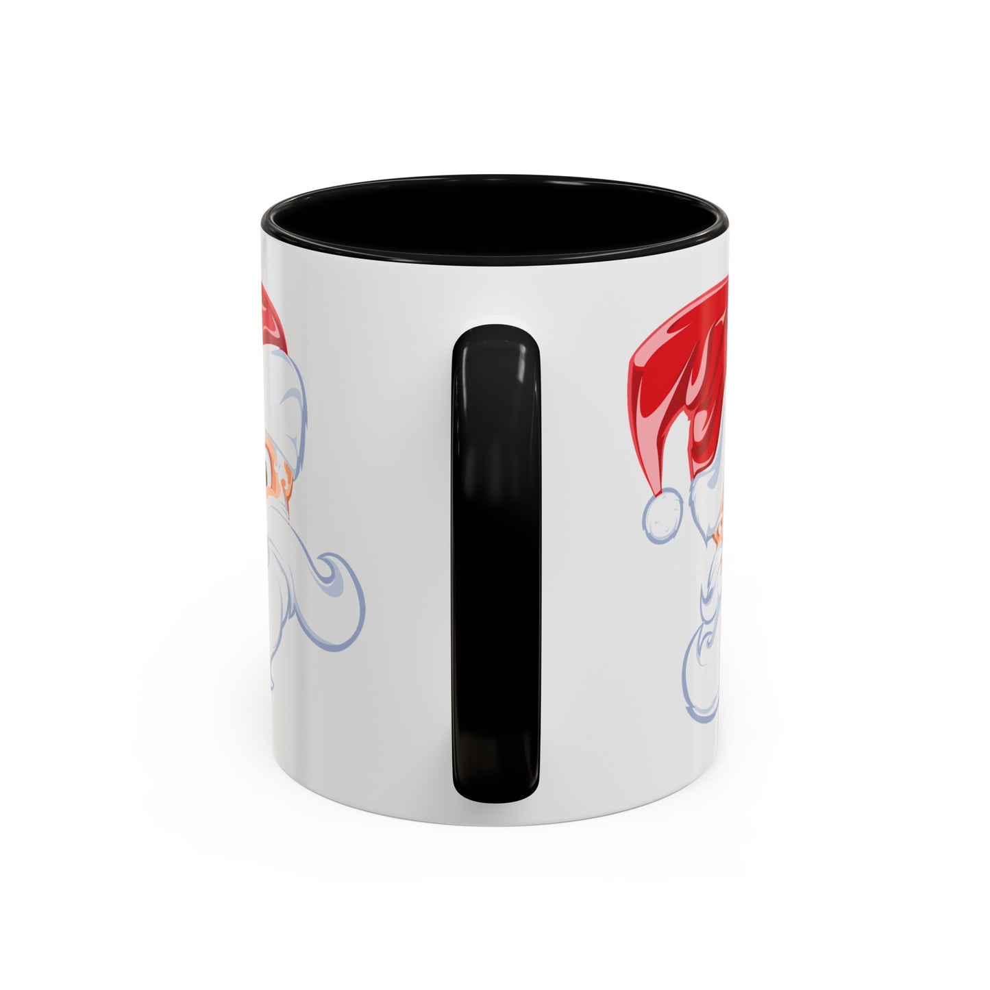 Angry Santa Christmas Coffee / Cocoa Mug - Double Sided Black Accent Ceramic 11oz - by TheGlassyLass.com