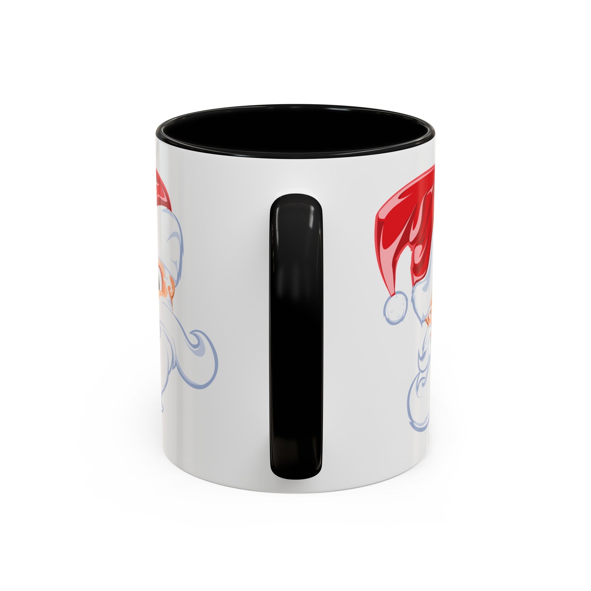 Angry Santa Christmas Coffee / Cocoa Mug - Double Sided Black Accent Ceramic 11oz - by TheGlassyLass.com