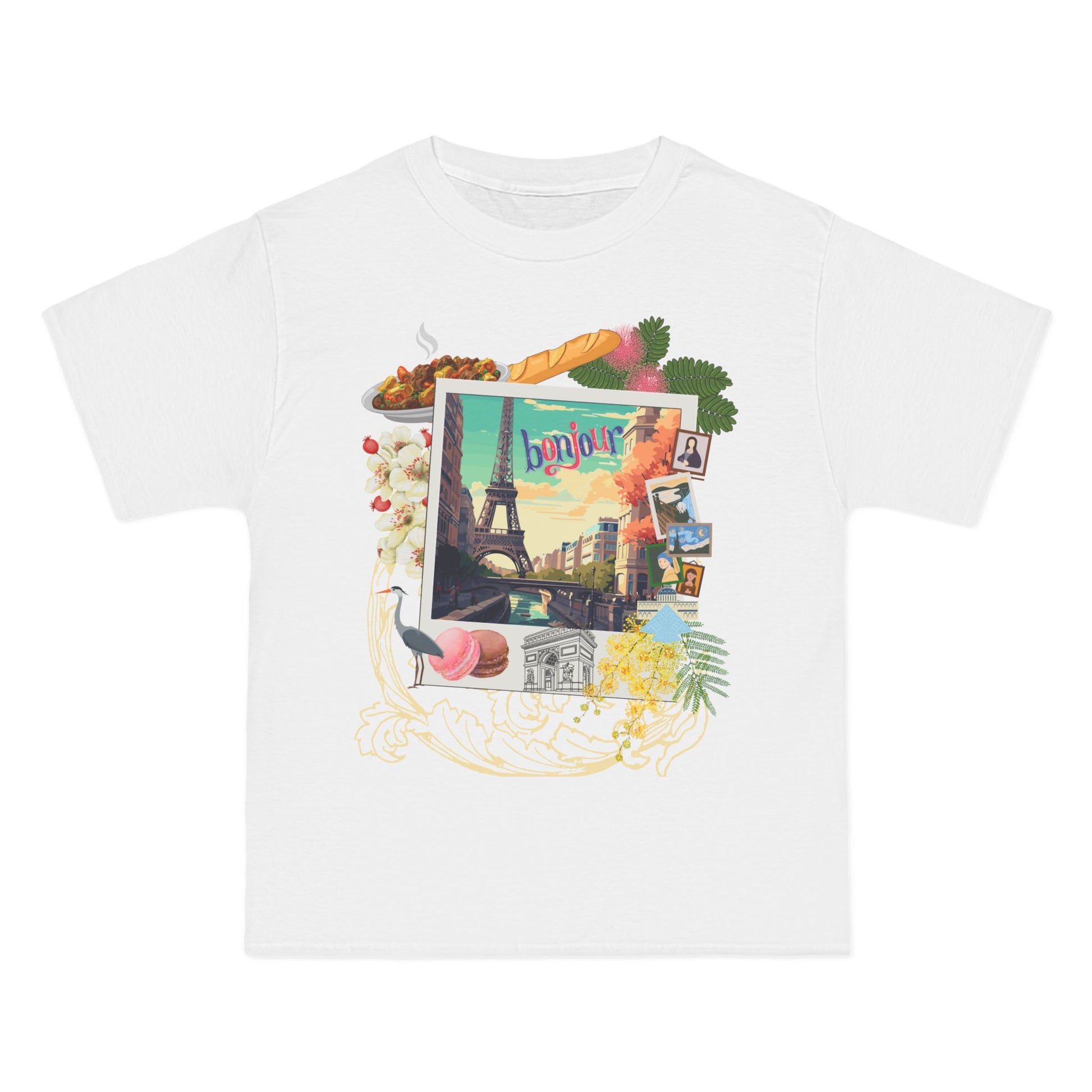 Vive la France Traveler's T-Shirt: (Hanes Beefy-T 100% Preshrunk Cotton Custom Printed by TheGlassyLass.com