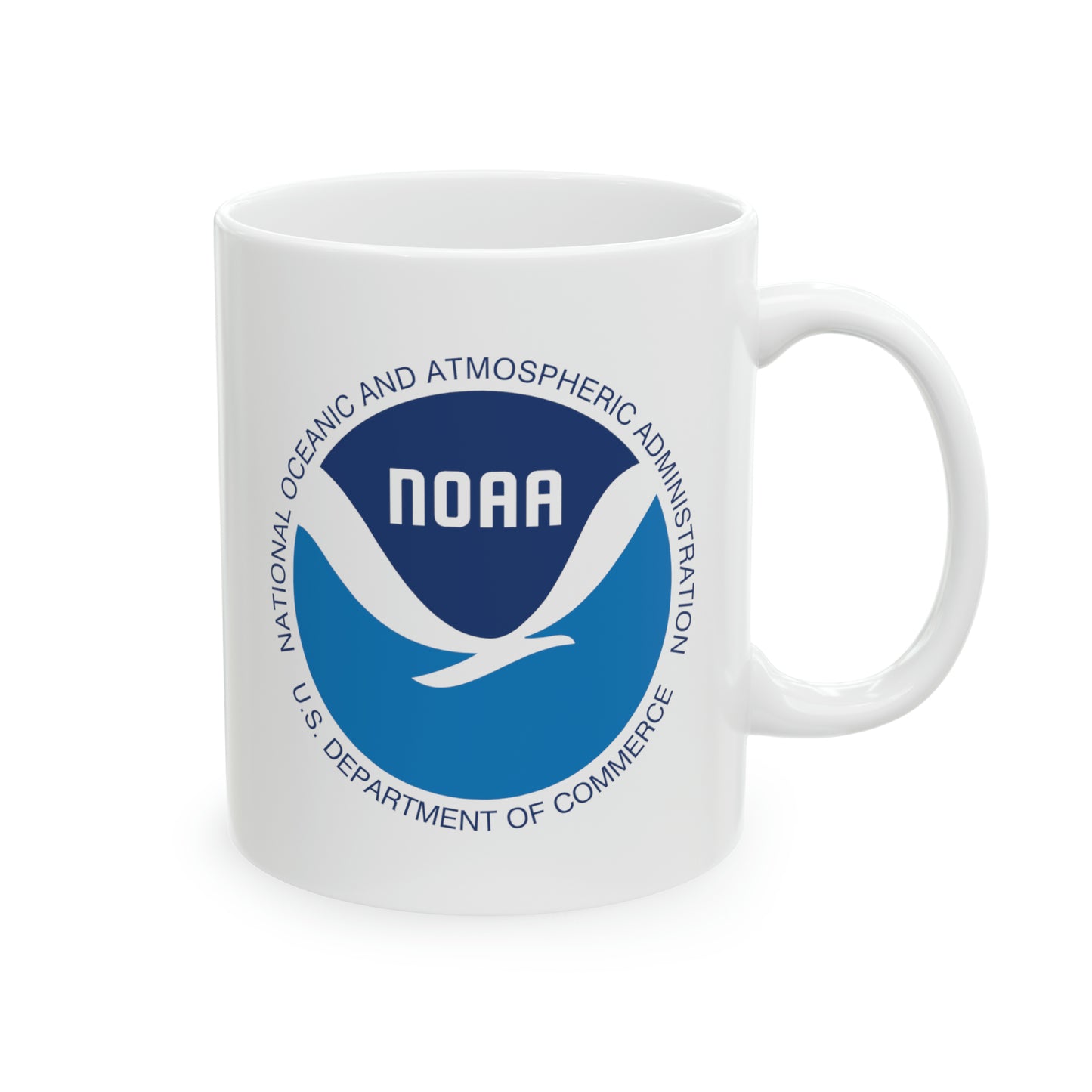 NOAA Logo Coffee Mug - Double Sided White Ceramic 11oz by TheGlassyLass.com