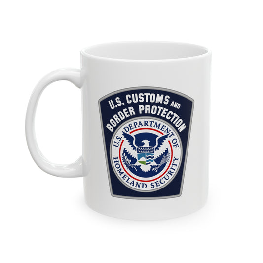US Customs and Border Protection Coffee Mug - Double Sided White Ceramic 11oz by TheGlassyLass.com