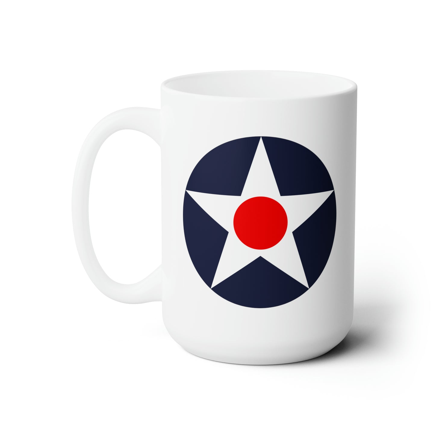 US Army Air Corps Roundel Coffee Mug - Double Sided White Ceramic 15oz - by TheGlassyLass.com