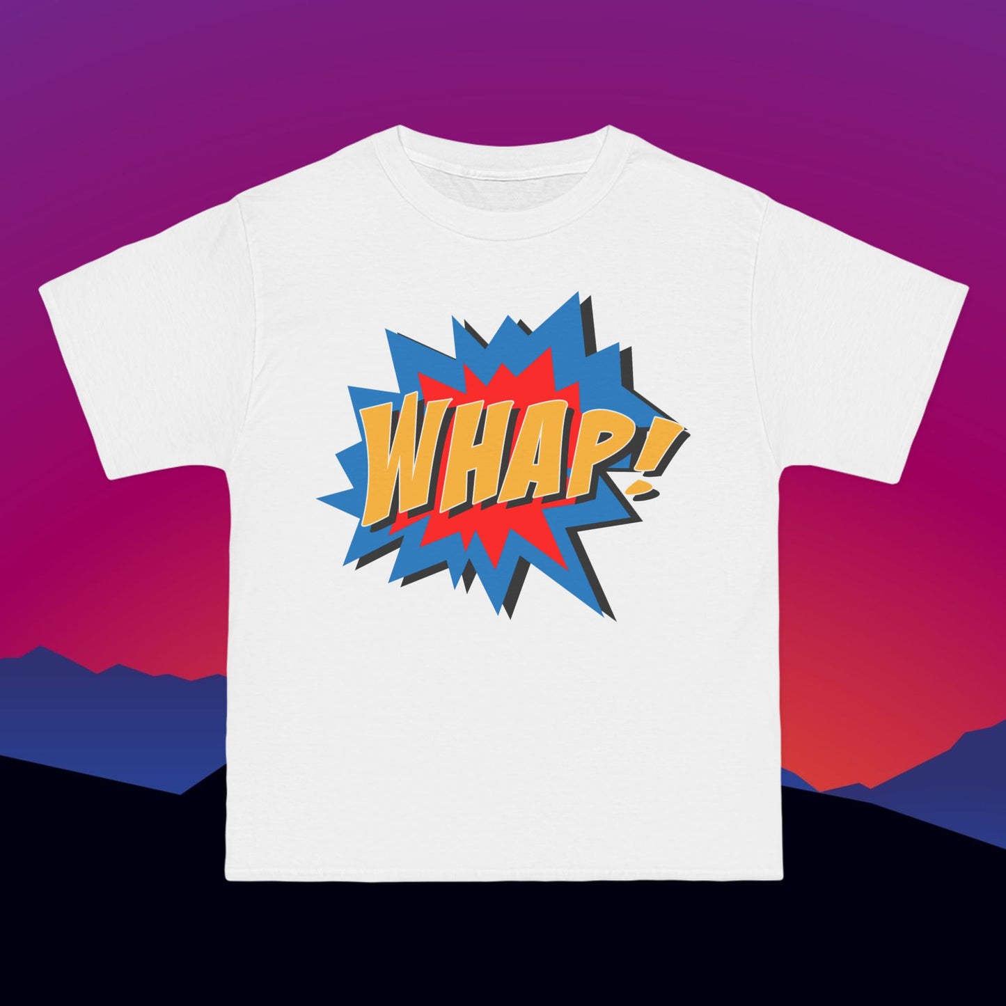 Superhero WHAP T-Shirt: (Hanes Beefy-T 100% Preshrunk Cotton) Custom Printed by TheGlassyLass.com