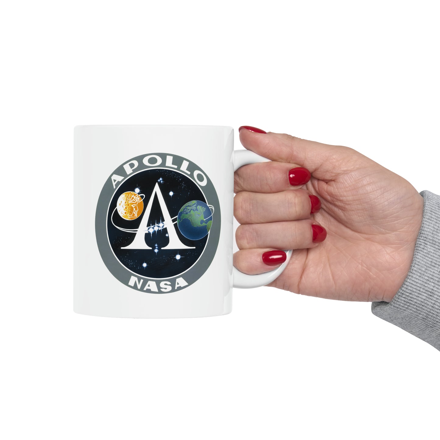 NASA Apollo Program Coffee Mug - Double Sided White Ceramic 11oz by TheGlassyLass.com