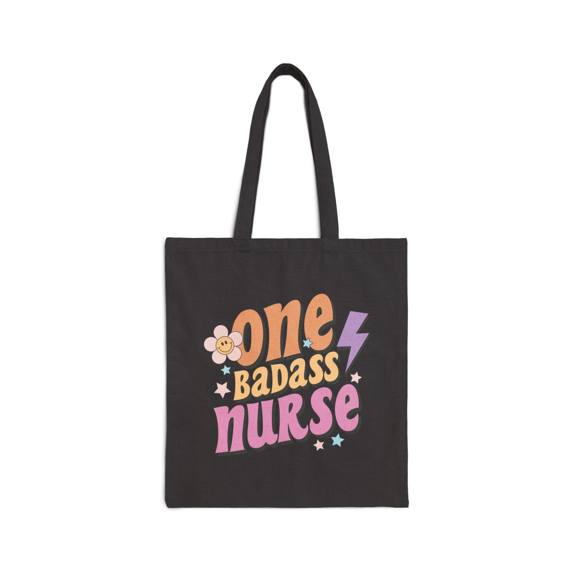 One Badass Nurse Logo Tote Bag - Heavyweight 100% Cotton Canvas by TheGlassyLass.com