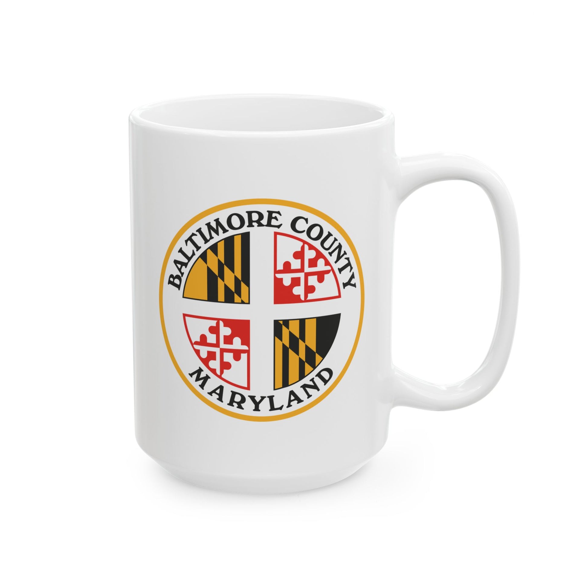 Baltimore County Coffee Mug - Double Sided Print, White Ceramic, 15oz by TheGlassyLass.com