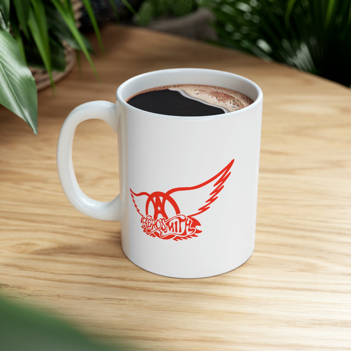 Aerosmith Coffee Mug - Double Sided Black Accent White Ceramic 11oz by TheGlassyLass.com