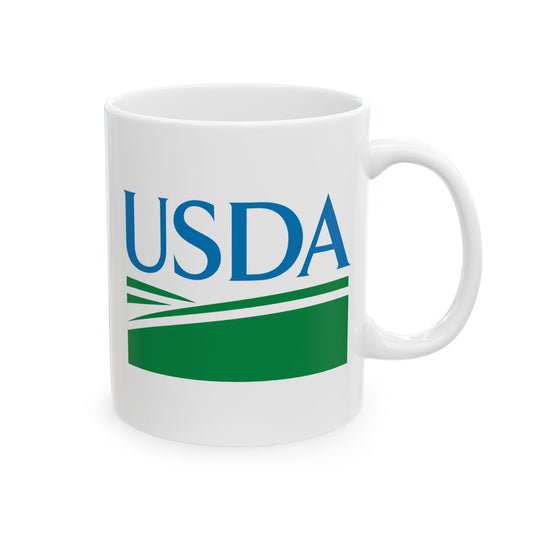 USDA Seal Coffee Mug - Double Sided Print, White Ceramic, 11oz by TheGlassyLass.com