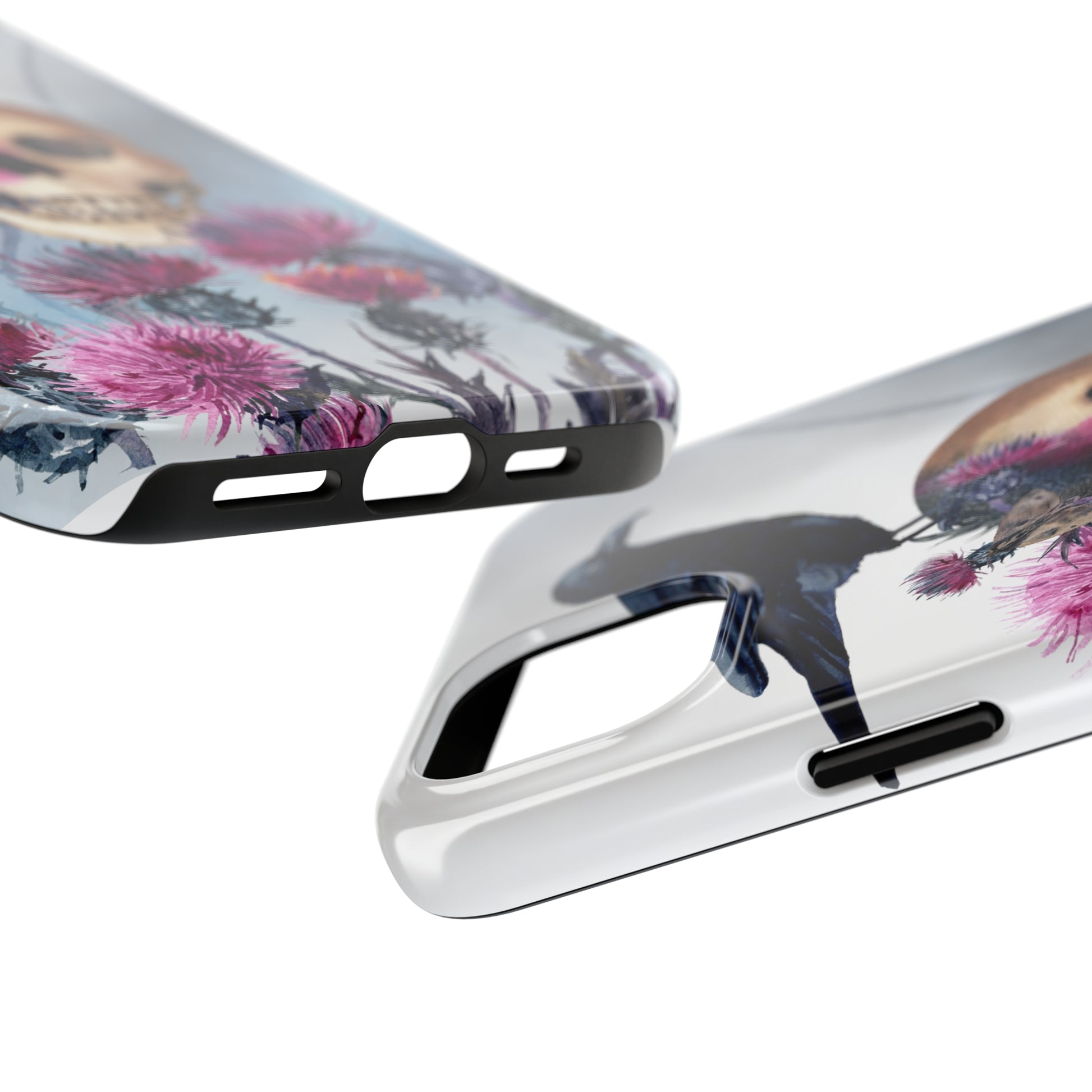 Quoth the Raven Skull: iPhone Tough Case Design - Wireless Charging - Superior Protection - Original Graphics by TheGlassyLass.com