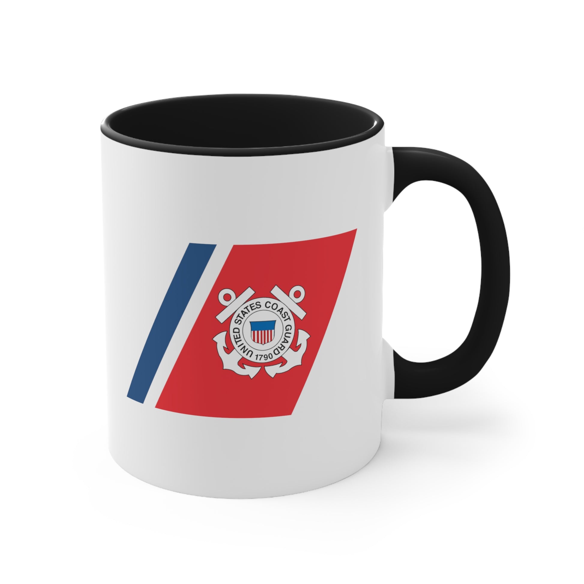 Coast Guard Hull Coffee Mug - Double Sided Black Accent White Ceramic 11oz by TheGlassyLass.com