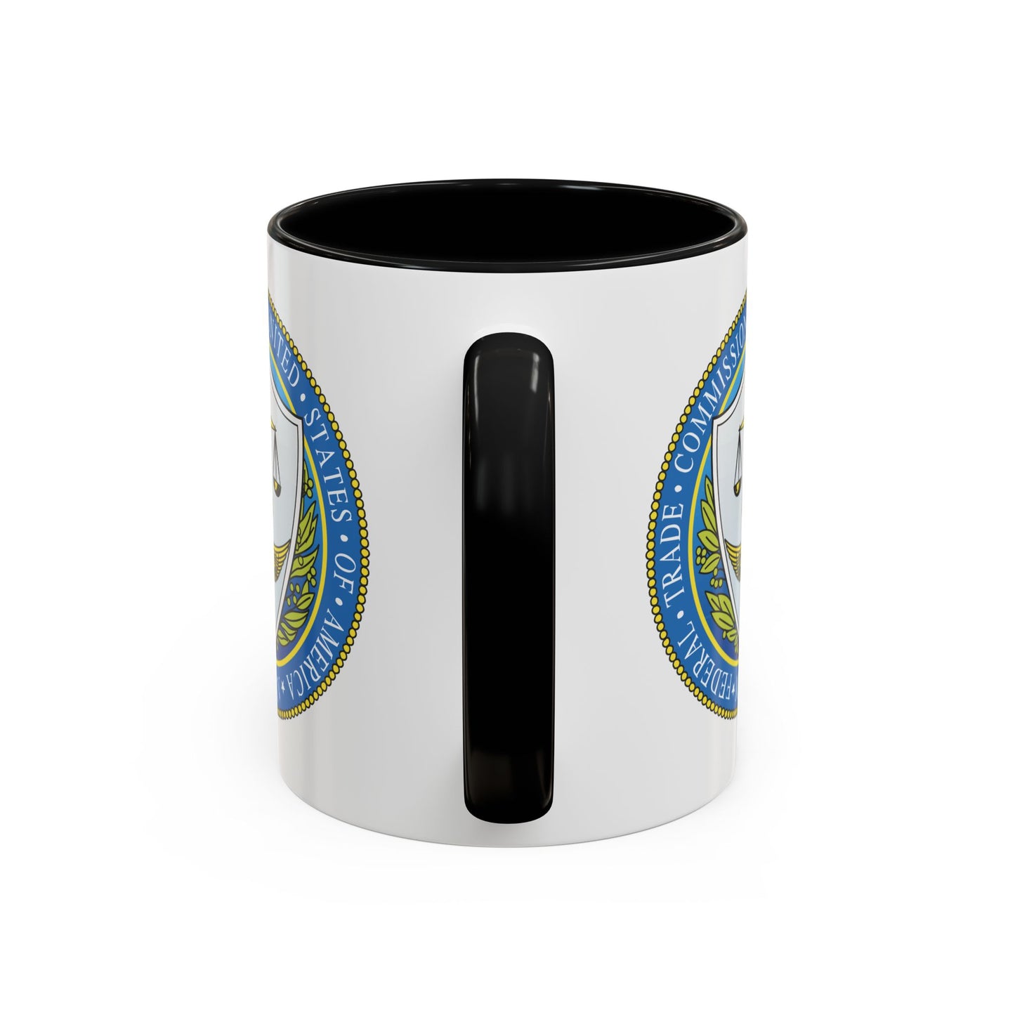 Federal Trade Commission Coffee Mug - Double Sided Print, Black Accent White Ceramic, 11oz by TheGlassyLass.com