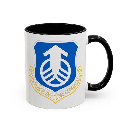 US Air Force Systems Command Seal Coffee Mug - Double Sided Print, Black Accent White Ceramic, 11oz by TheGlassyLass.com