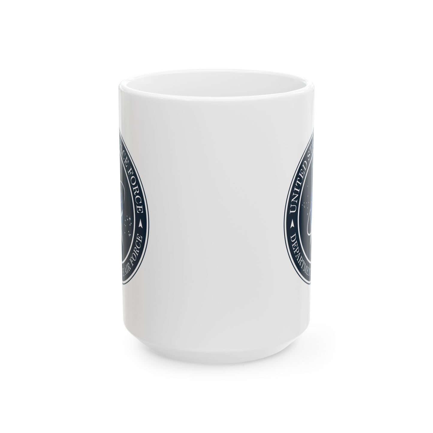 US Space Force Seal Coffee Mug - Double Sided White Ceramic 15oz - by TheGlassyLass.com