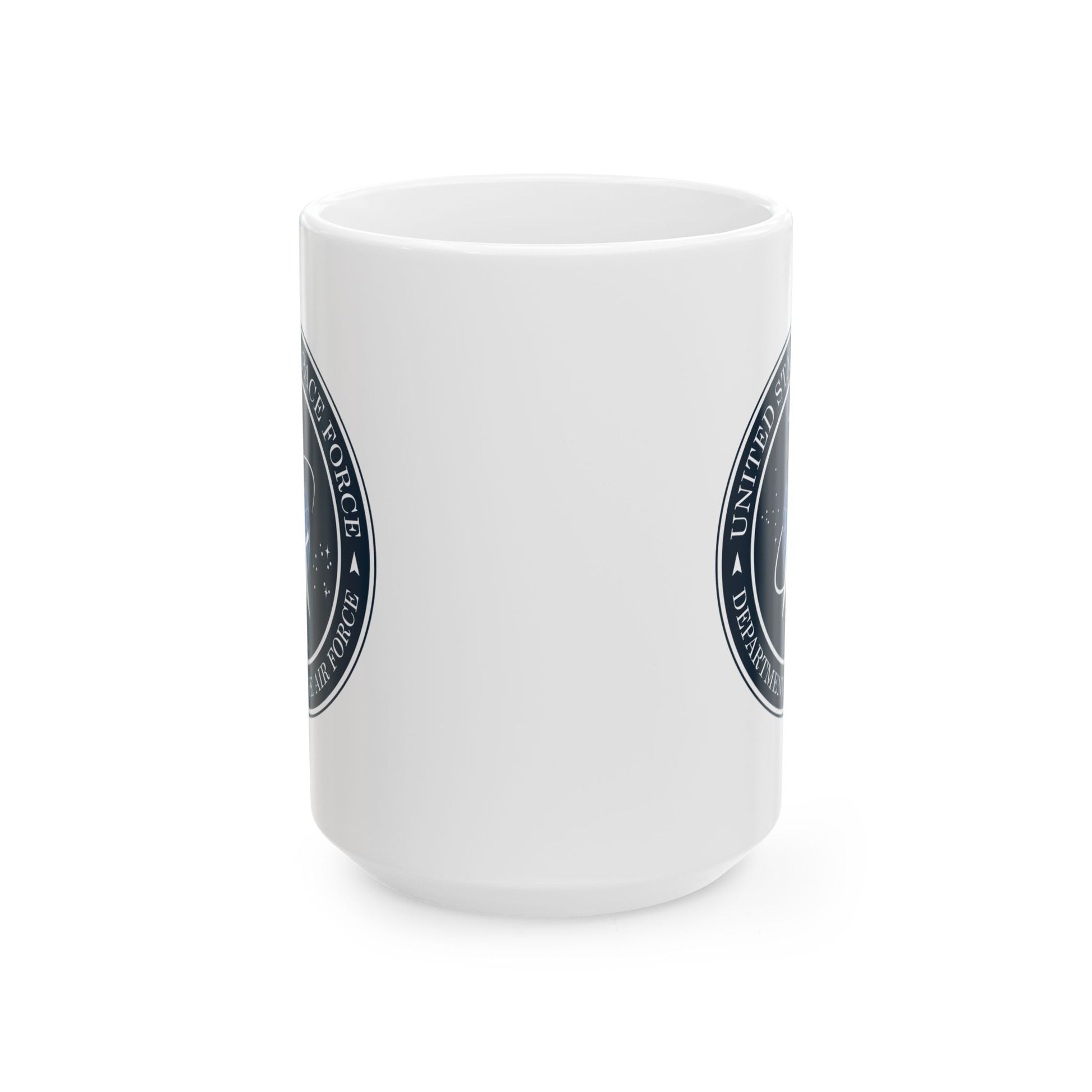 US Space Force Seal Coffee Mug - Double Sided White Ceramic 15oz - by TheGlassyLass.com