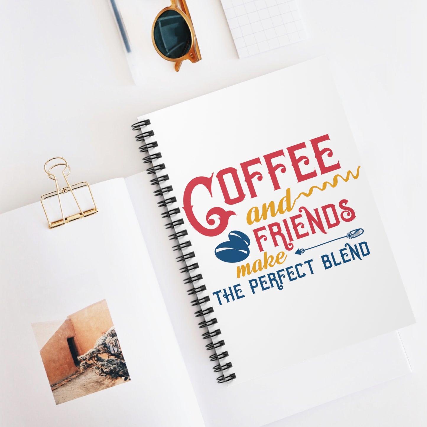 Coffee and Friends: Spiral Notebook - Log Books - Journals - Diaries - and More Custom Printed by TheGlassyLass