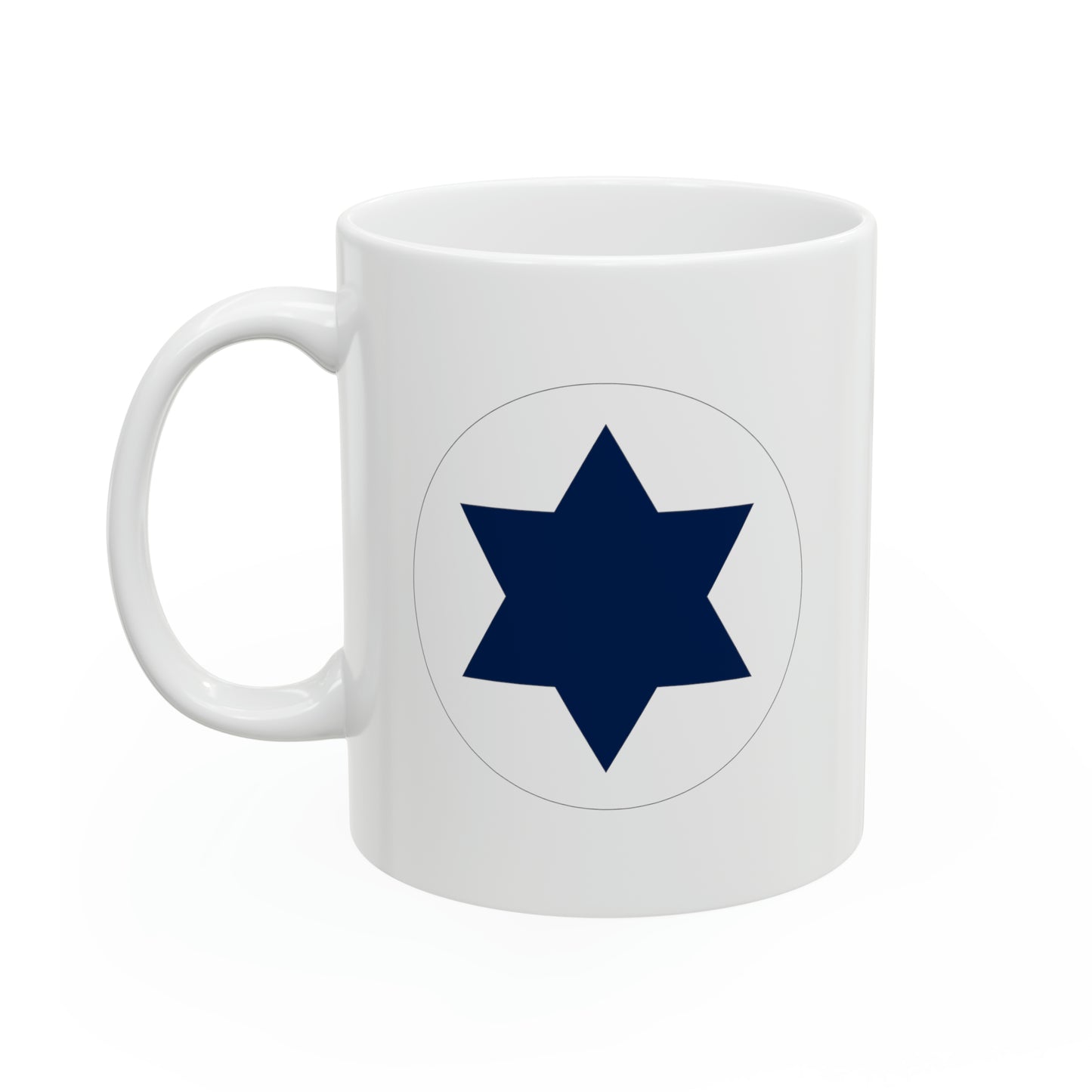 Israeli Air Force Roundel Coffee Mug - Double Sided White Ceramic 11oz - By TheGlassyLass.com