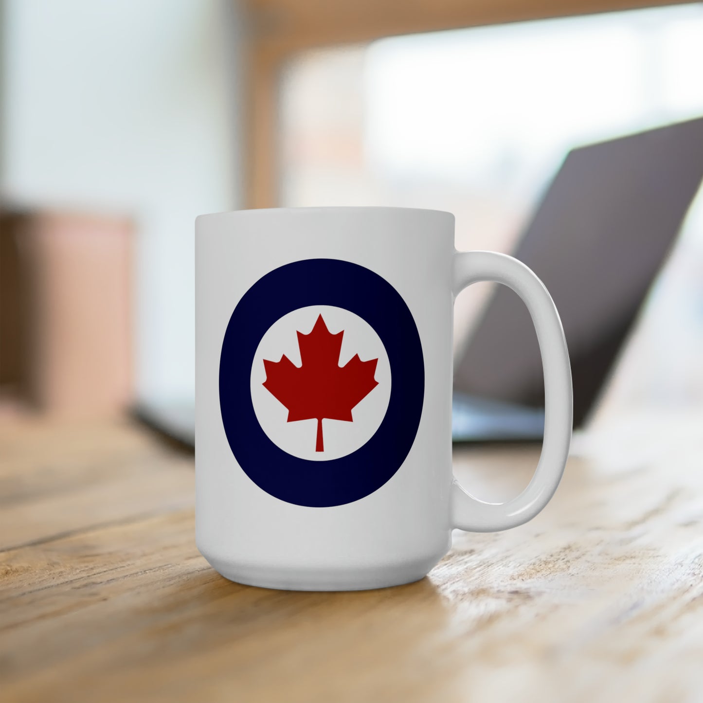 Canadian Air Force Roundel Coffee Mug - Double Sided White Ceramic 15oz - by TheGlassyLass.com