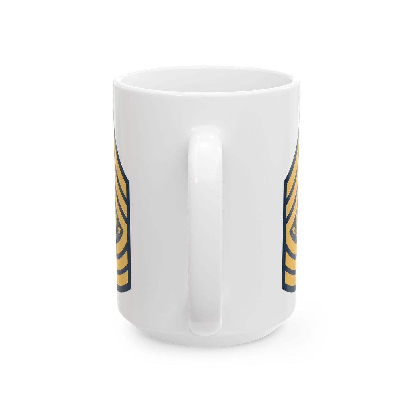 Sergeant Major of the Army (E-9S) Stripes Coffee Mug - Double Sided Print, White Ceramic, 15oz by TheGlassyLass.com