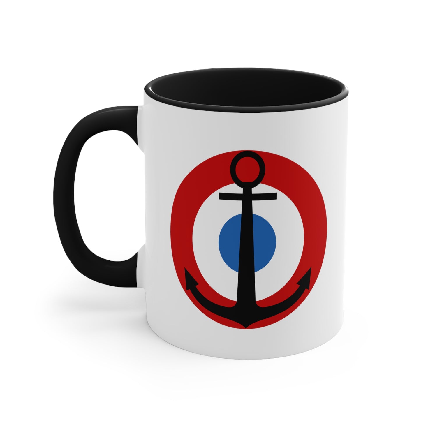 French Fleet Air Arm Roundel Coffee Mug - Double Sided Black Accent Ceramic 11oz - by TheGlassyLass.com