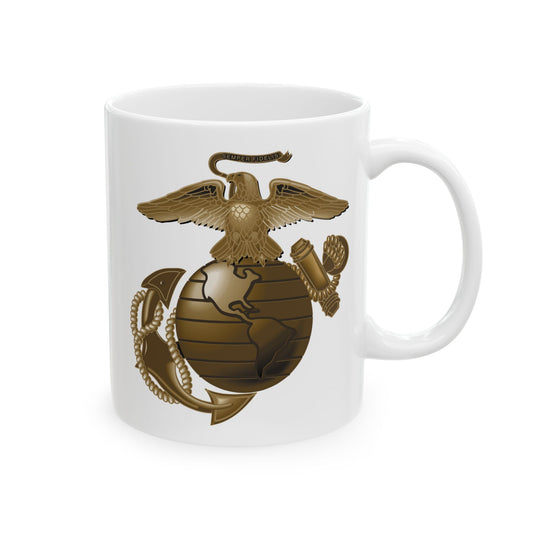 United States Marine Corps Anchor and Globe Coffee Mug - Double Sided White Ceramic 11oz by TheGlassyLass.com